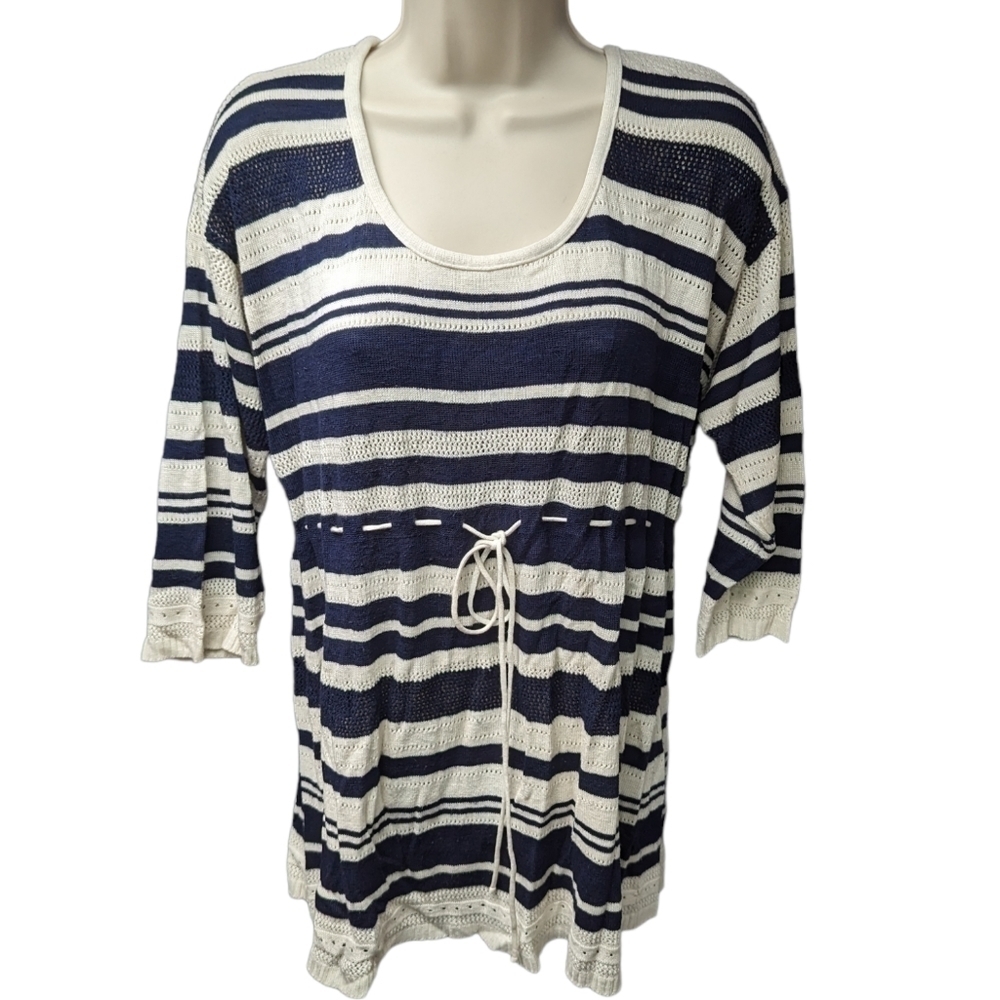 Motherhood Maternity Striped Babydoll Sweater Sz L